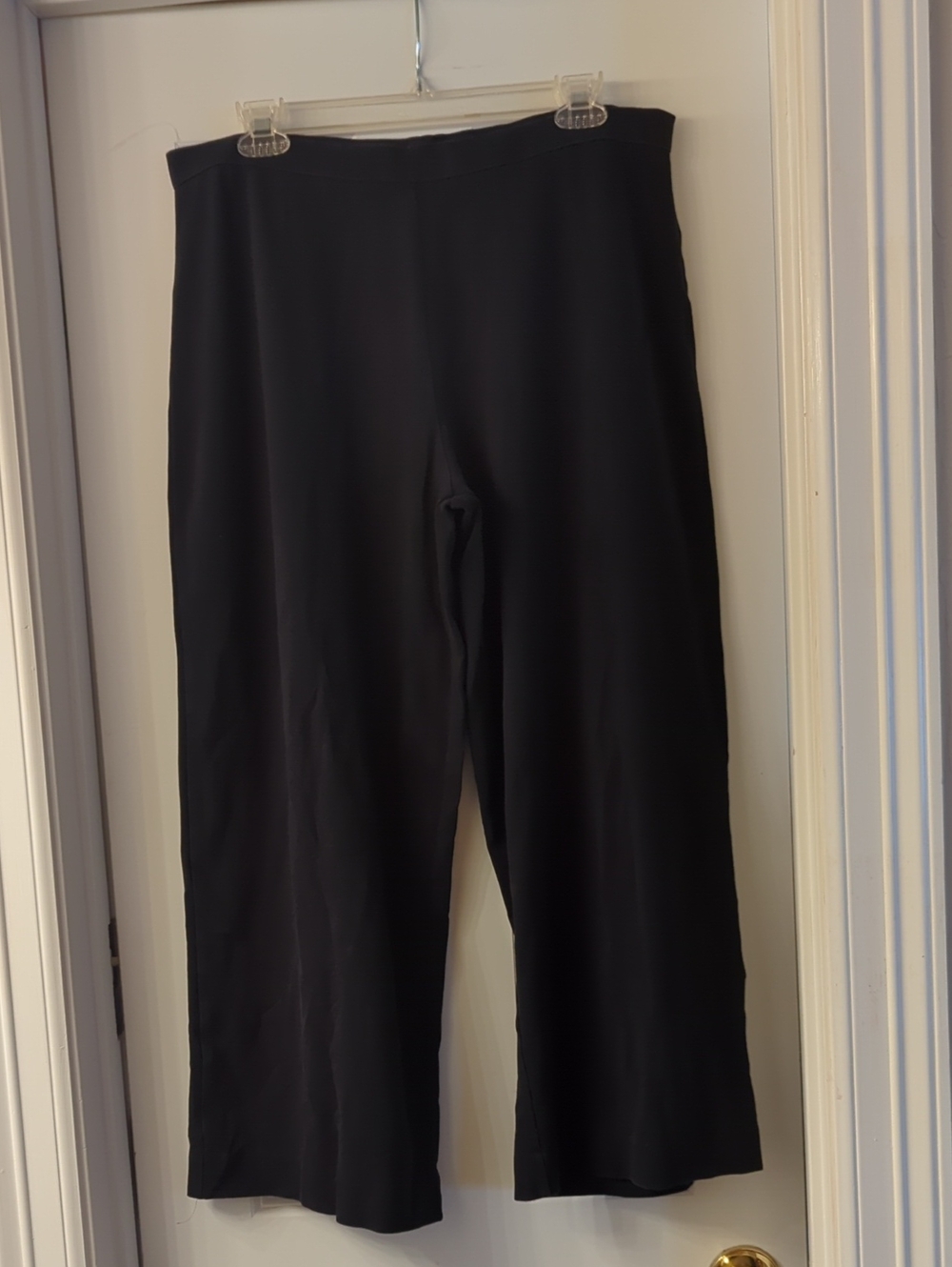 Joan Vass Black Wide-Leg Pants